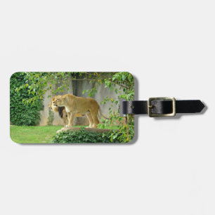 Lion Lioness Bagagelabel