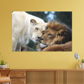 Lion & Lioness Canvas afdrukken (Insitu (Woonkamer))