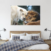 Lion & Lioness Canvas afdrukken (Insitu (Slaapkamer))