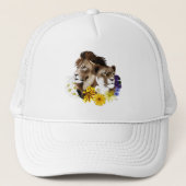 Lion Lioness Floral Green  Trucker Pet (Voorkant)