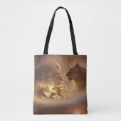 Lion & Lioness Gold Glow — Schoudertas Tote Bag (Voorkant)