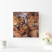 Lion Lioness Oerwoud Princess Wall Clock Vierkante Klok (Huis)