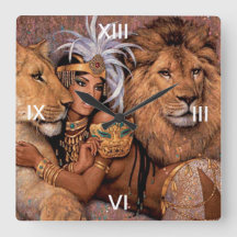Lion Lioness Oerwoud Princess Wall Clock