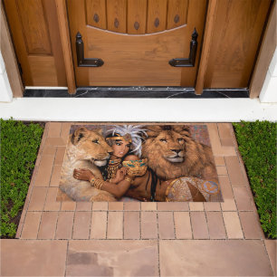 Lion Lioness Princess Doormat Deurmat