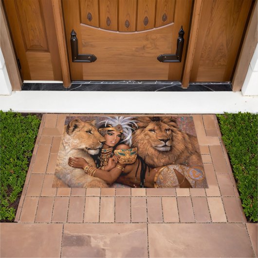 Lion Lioness Princess Doormat Deurmat (Buiten)
