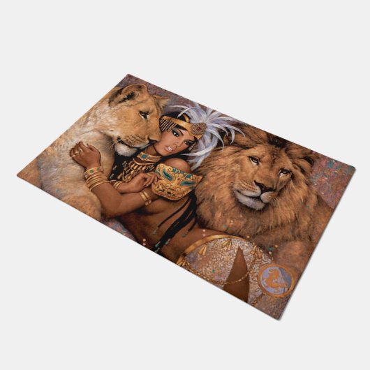 Lion Lioness Princess Doormat Deurmat (Schuin)