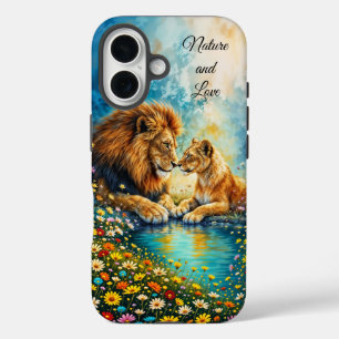 Lion Lioness wilde katten natuur houden van dieren iPhone 16 Hoesje