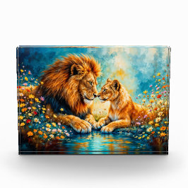 Lion Lioness wilde katten natuur houden van dieren Fotoblokken