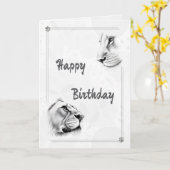 Lion Lioness Wildlife Inspiration Birthday Kaart (Gele Bloem)