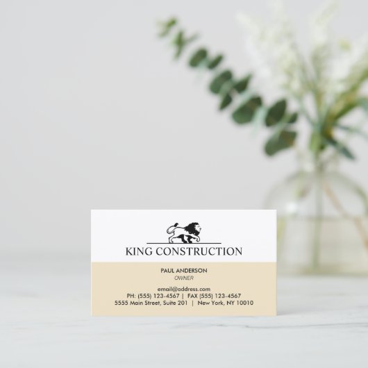 Lion Logo Professional Visitekaartje (Staand voorkant)