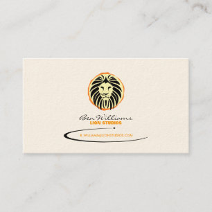 Lion Logo Visitekaartje (Zon achtergrond)