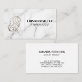 Lion Logo | Witte marmer Visitekaartje (Voorkant / Achterkant)