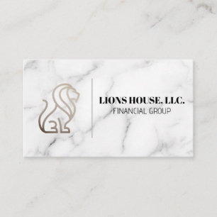 Lion Logo   Witte marmer Visitekaartje