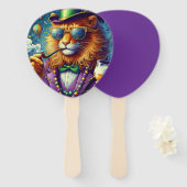Lion/Louisiana Mardi Gras Handwaaier (Voorkant en achterkant)