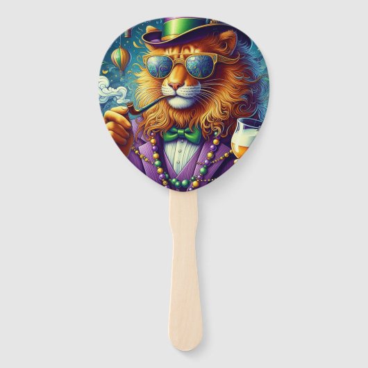 Lion/Louisiana Mardi Gras Handwaaier (Voorkant)