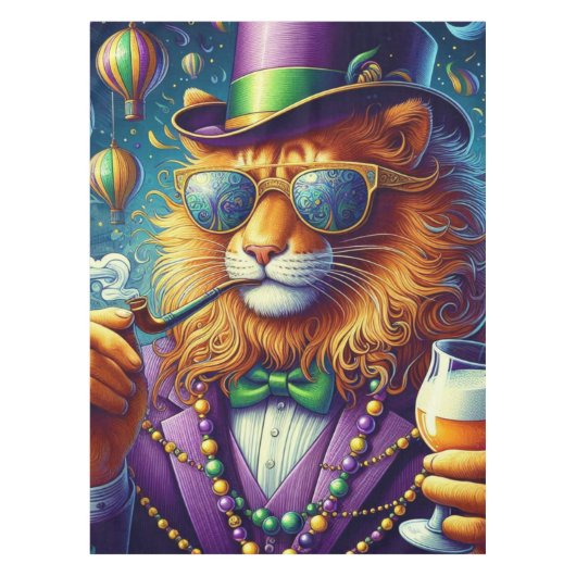 Lion/Louisiana Mardi Gras Tafelkleed (Voorkant)