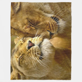 Lion Love Plush Fleece Deken