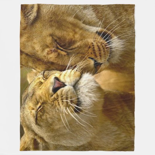 Lion Love Plush Fleece Deken (Voorkant)