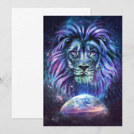 Lion Lovely Lion Bedankkaart (Voorkant / Achterkant)