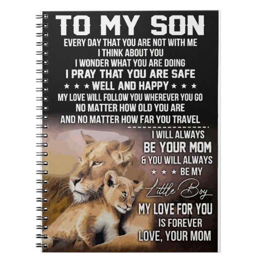 Lion Lover aan mijn zoon Lion Notitieboek (Voorkant)