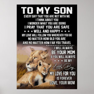 Lion Lover aan mijn zoon Lion Poster
