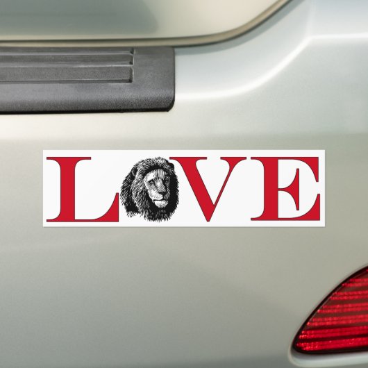 Lion Lover Bumpersticker (Op auto)