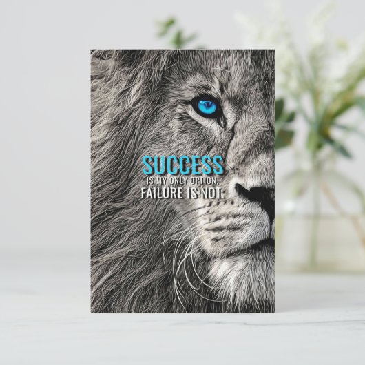 Lion Lover Succes is mijn enige optie Bedankkaart (Staand voorkant)