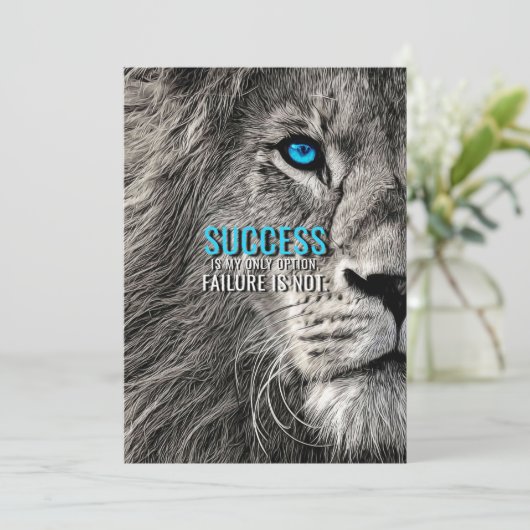 Lion Lover Succes is mijn enige optie Bedankkaart (Staand voorkant)