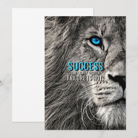 Lion Lover Succes is mijn enige optie Bedankkaart (Voorkant / Achterkant)