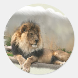 Lion Lovers Art Gifts Ronde Sticker