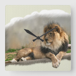 Lion Lovers Art Gifts Vierkante Klok