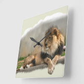 Lion Lovers Art Gifts Vierkante Klok (Hoek)