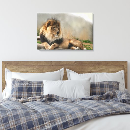 Lion Lovers King of the Oerwoud Canvas Afdruk (Insitu (Slaapkamer))