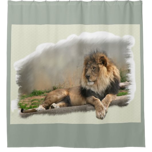 Lion Lovers Oerwoud Douchegordijn (Voorkant)