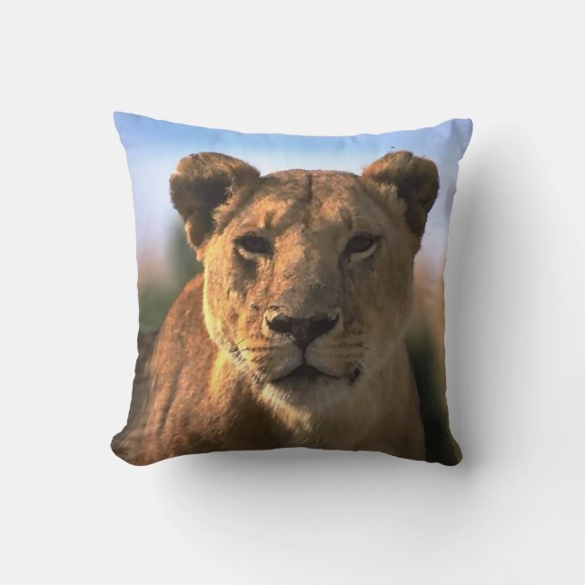 Lion Lovers Vrouw Lioness Kussen (Voorkant)