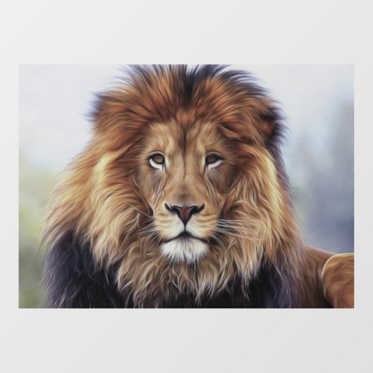 LION MALE GLASS WINDOW CLING RAAMSTICKER (Vel)