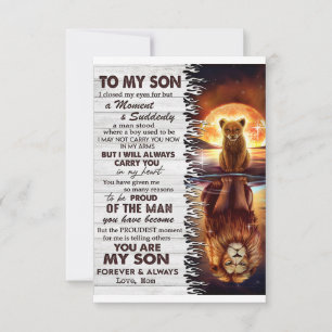 Lion mama aan mijn zoon Ik sloot mijn ogen. Bedankkaart