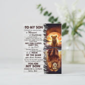 Lion mama aan mijn zoon Ik sloot mijn ogen. Briefkaart (Staand voorkant)