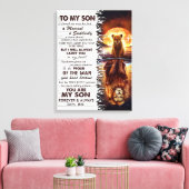 Lion mama aan mijn zoon Ik sloot mijn ogen. Canvas Afdruk (Insitu (Woonkamer))