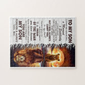 Lion mama aan mijn zoon Ik sloot mijn ogen. Legpuzzel (Horizontaal)