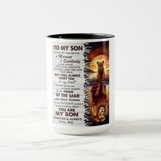 Lion mama aan mijn zoon Ik sloot mijn ogen. Mok (Midden)