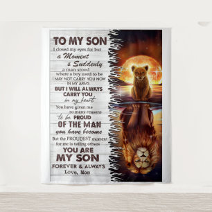 Lion mama aan mijn zoon Ik sloot mijn ogen. Wandkleed