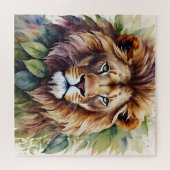 Lion Mane Portrait Botanische Waterverf Legpuzzel (Horizontaal)