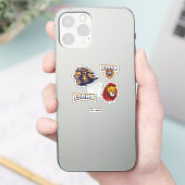 Lion Mascot Custom Cut Sticker (Telefoon)