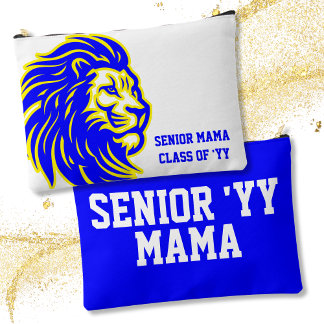 Lion Mascot High School Senior Mom Blue and Yellow Etui