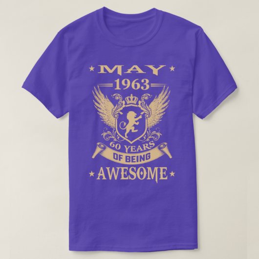 Lion May 1963 Limited Edition 60 Years of Being AW T-shirt (Design voorkant)