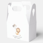 Lion met 3 bruine ballonnen bedankdoosjes (Geopend)