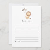 Lion met 3 bruine ballonnen Time Capsule Note Card Feestdagenkaart (Voorkant)