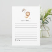 Lion met 3 bruine ballonnen Time Capsule Note Card Feestdagenkaart (Staand voorkant)