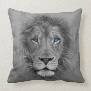 Lion met blauwe ogen Unieke ontwerppiloot Kussen